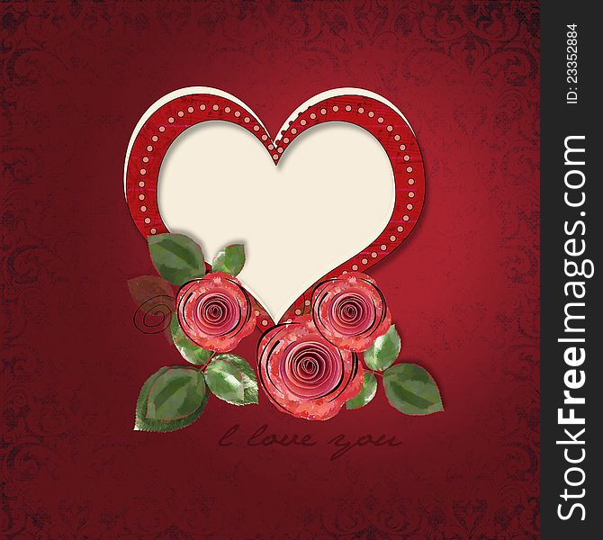 Vintage background with heart for congratulations and invitations. Vintage background with heart for congratulations and invitations