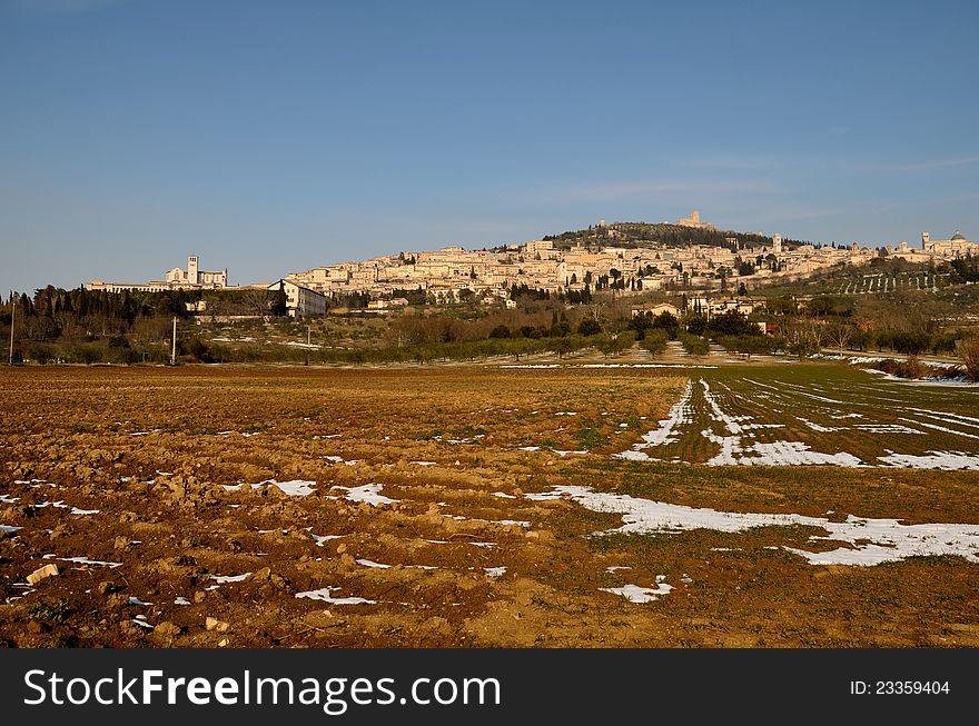 Image of Assisi in the winter. Image of Assisi in the winter