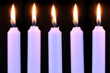 Five Burning Candles On Black Background Stock Photo Five Burning Candles On Black Background Stock Photo