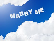 Marry Me Text In The Sky Stock Images Marry Me Text In The Sky Stock Images