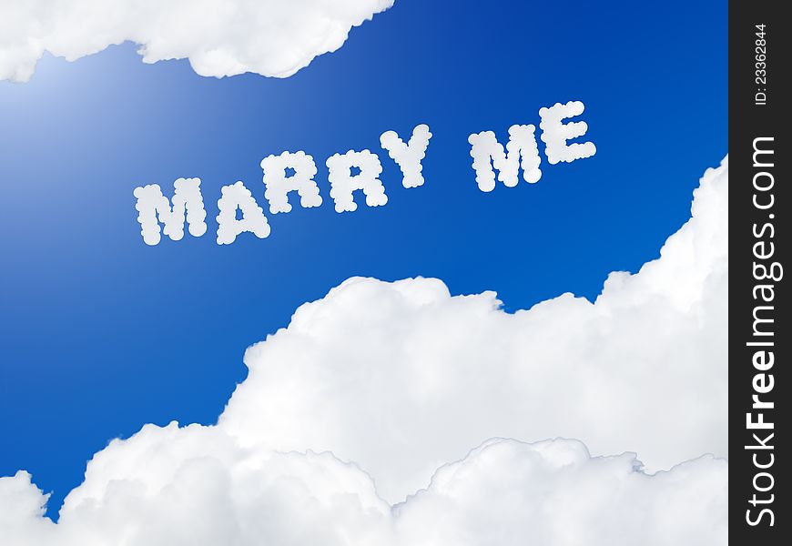 Marry me text in the sky