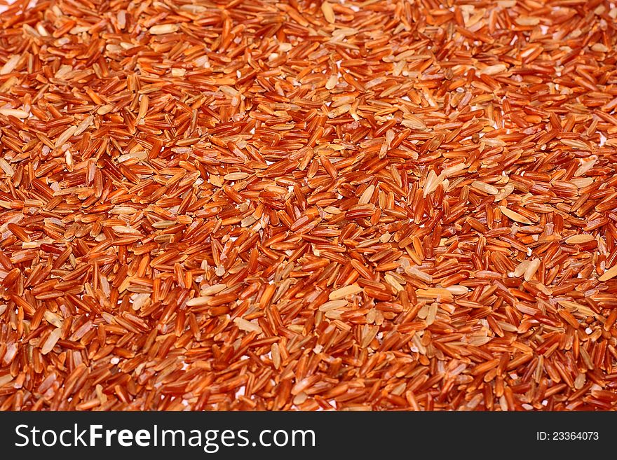 A pile of brown rice grain