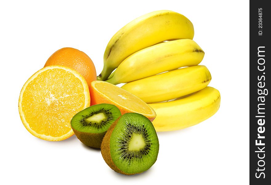 Fruit on white background