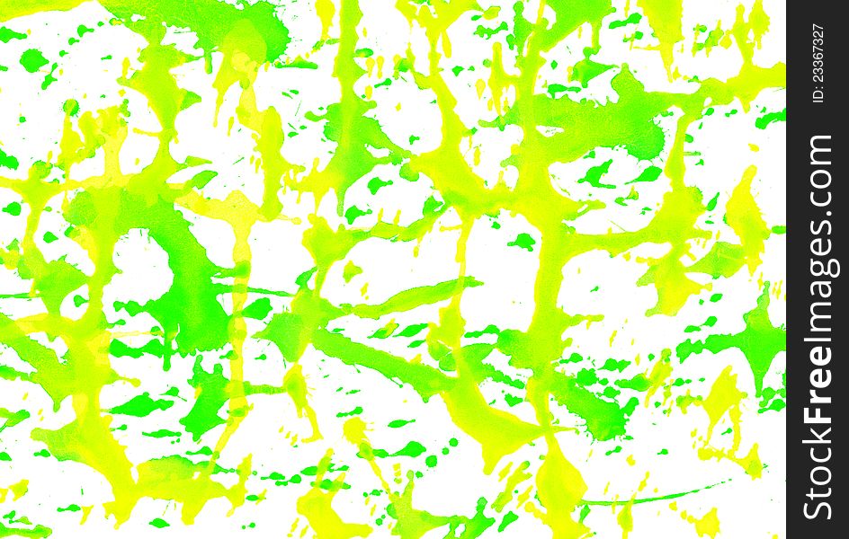 Abstract green and yellow watercolor background