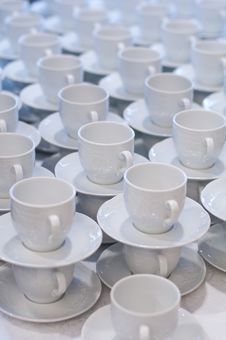Cups And Saucers Royalty Free Stock Image Cups And Saucers Royalty Free Stock Image