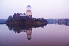 Medieval Vyborg Castle On Island Stock Photos