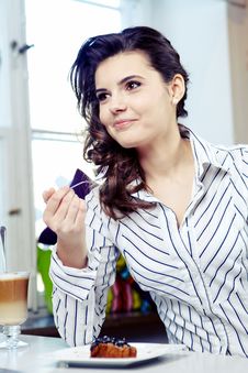 Student Woman With Cake Stock Images Student Woman With Cake Stock Images