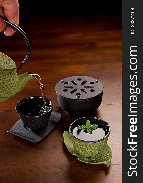 Green tea serving set