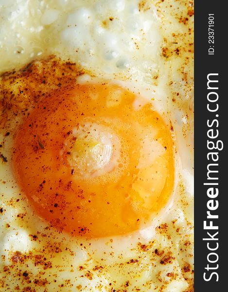 Closeup of fresh  fried egg