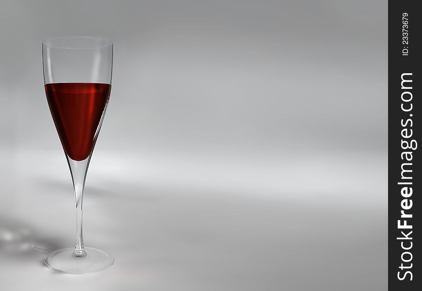 Glass of red wine on gray background. Glass of red wine on gray background