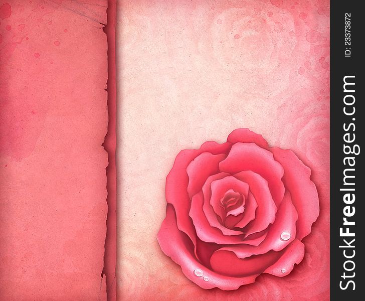 Card with pink rose