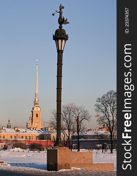 The Peter and Paul Fortress in St.-Petersburg in the winter