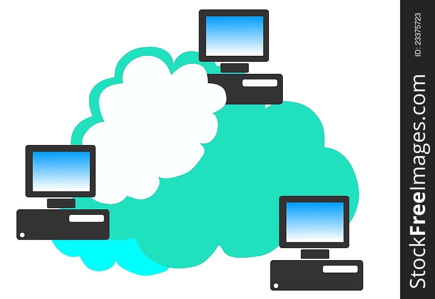 An illustration of cloud computing technology