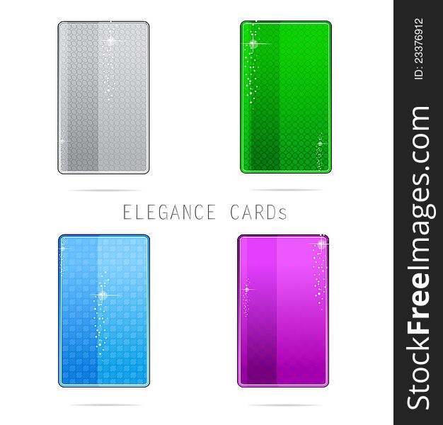 Glass elegance and clean cards set isolated