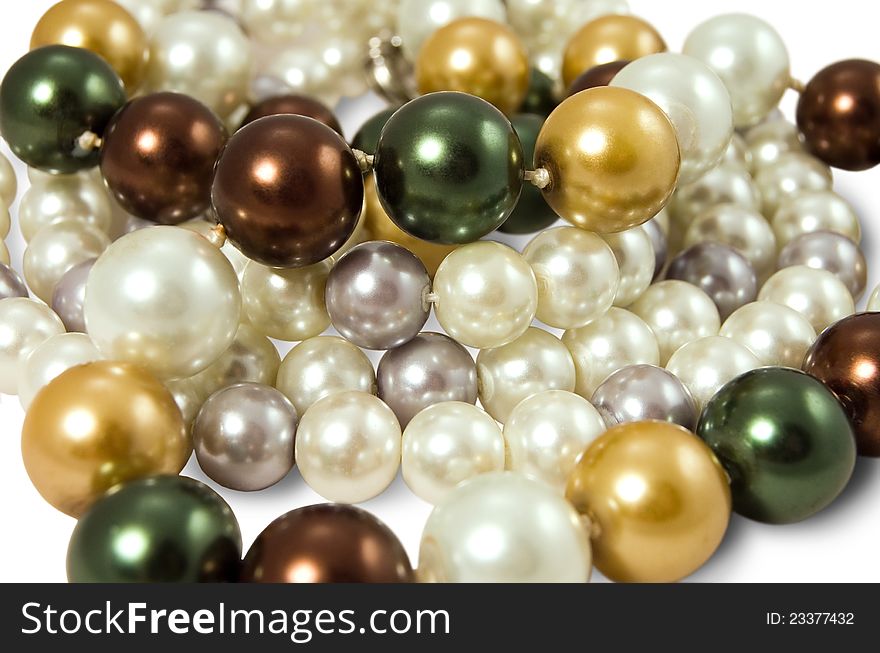 Background of the pearl beads in different colors