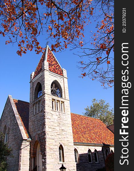 Historic beautiful church against blue sky