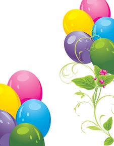 Colorful Balloons And Spring Flowers Royalty Free Stock Photos Colorful Balloons And Spring Flowers Royalty Free Stock Photos