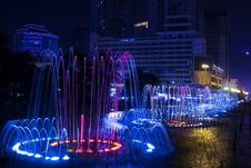 Music Fountain At Night Royalty Free Stock Photo