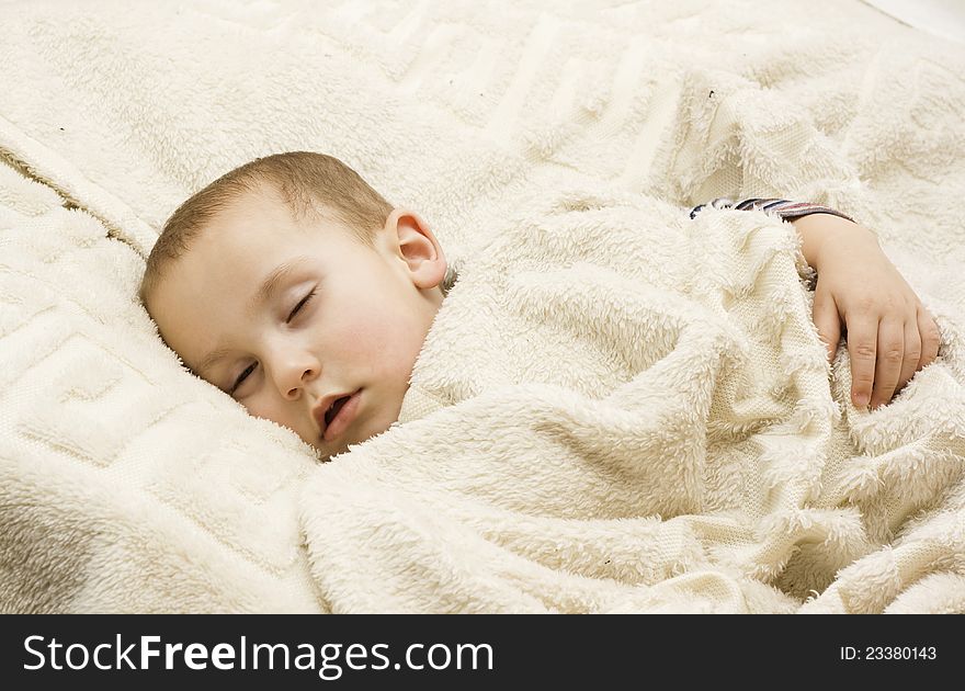 Portrait of a caucasian baby boy sleeping. Portrait of a caucasian baby boy sleeping