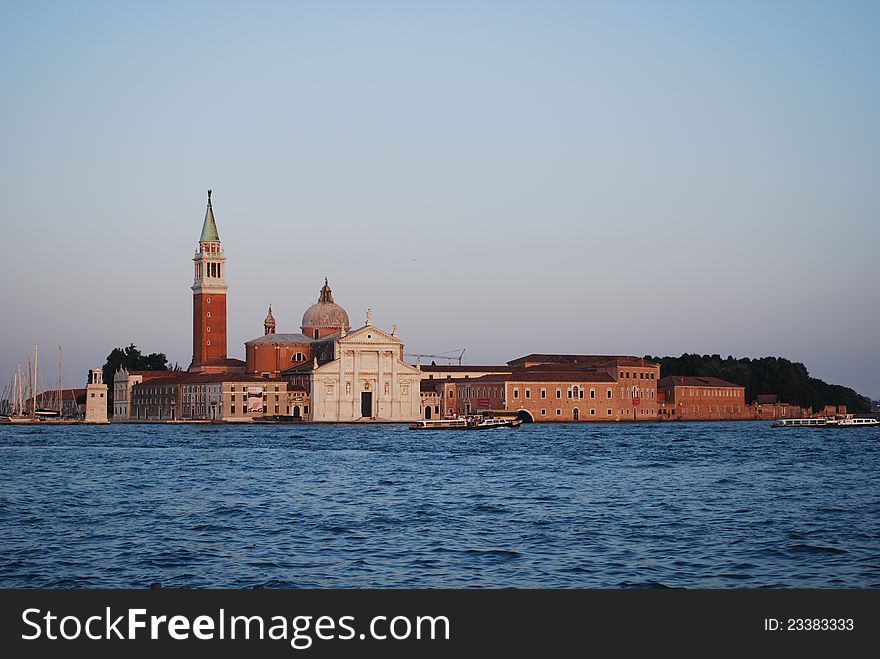 San Giorgio Maggiore Island, Venice, at dusk