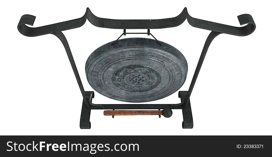 Gong isolated on white background