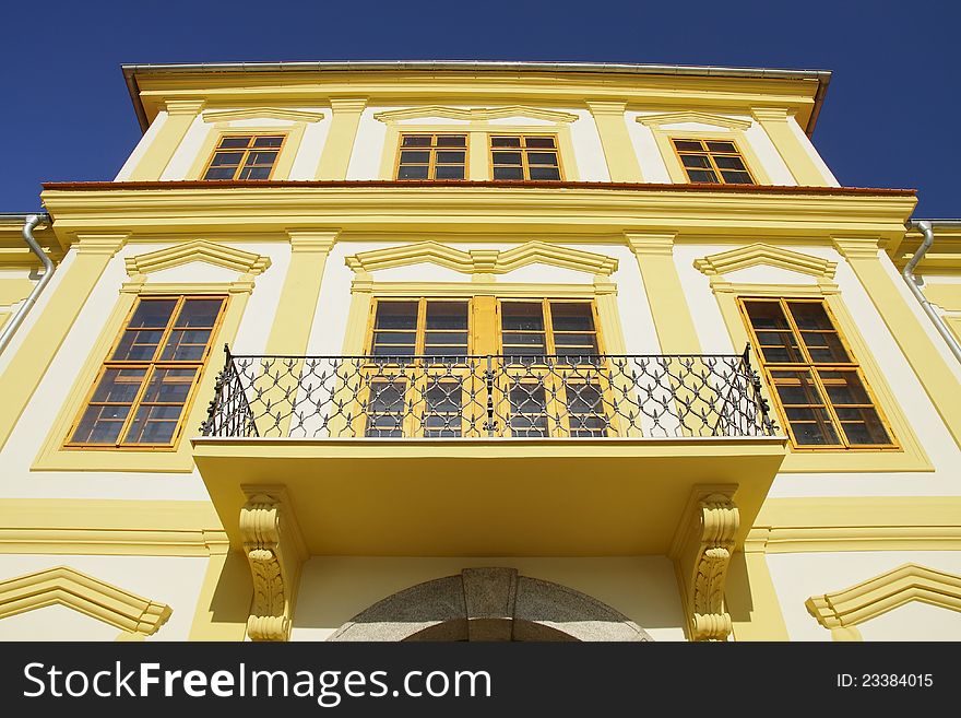 Detail of a barock building with balcony. Detail of a barock building with balcony