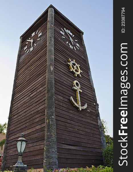 Clock Tower made of wood