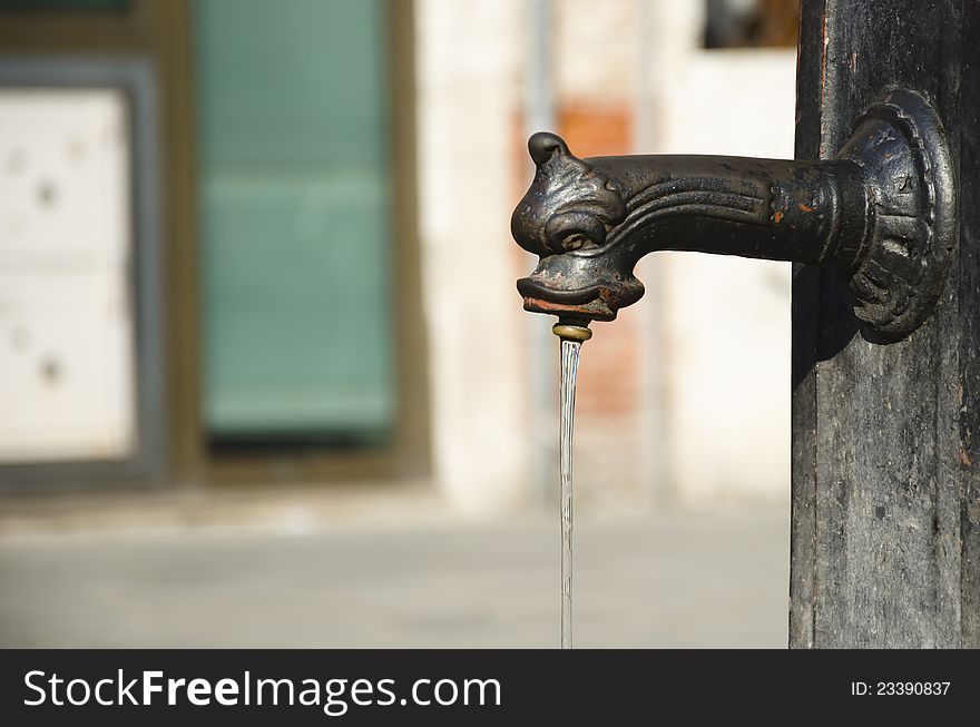 An Old Tap Water At The Street