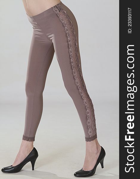 Women's thick tights with a pattern on the sides. Women's thick tights with a pattern on the sides