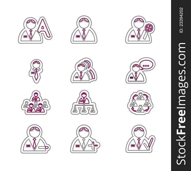 Vectored men icon set for business. Vector Illustration. Vectored men icon set for business. Vector Illustration.