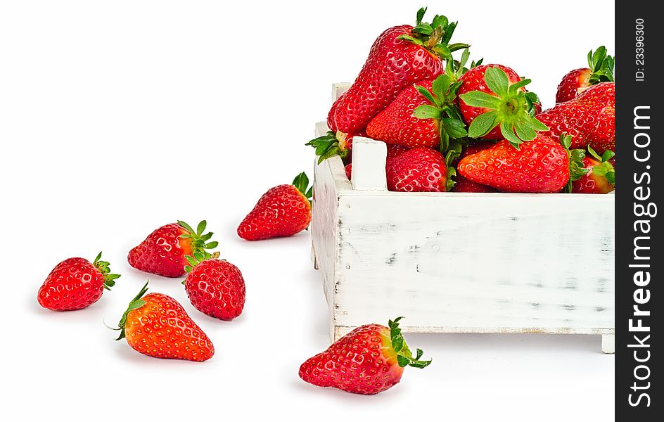 Fresh strawberries on white background. Fresh strawberries on white background