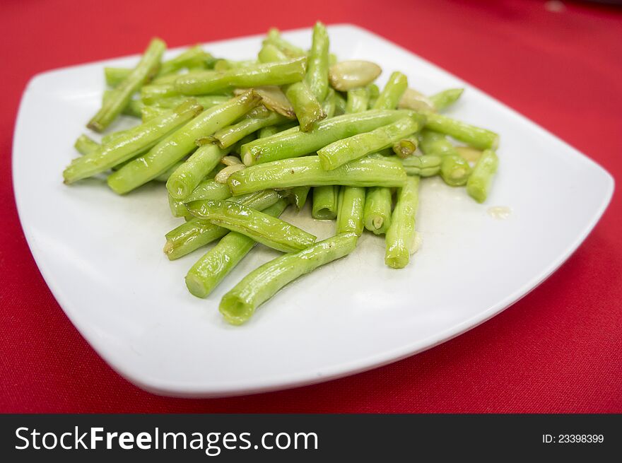 Tasty baby french bean cooked in chinese style