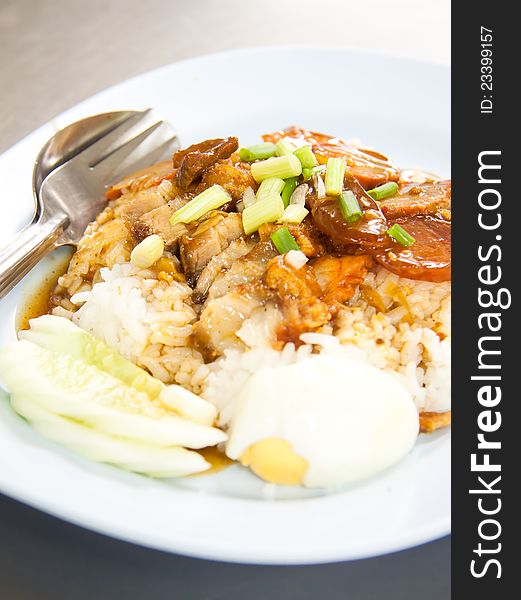 BBQ Pork and Crispy Pork with Rice