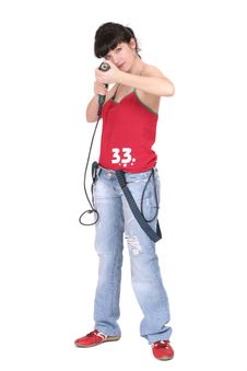 Funny Woman With A Drill Stock Images Funny Woman With A Drill Stock Images