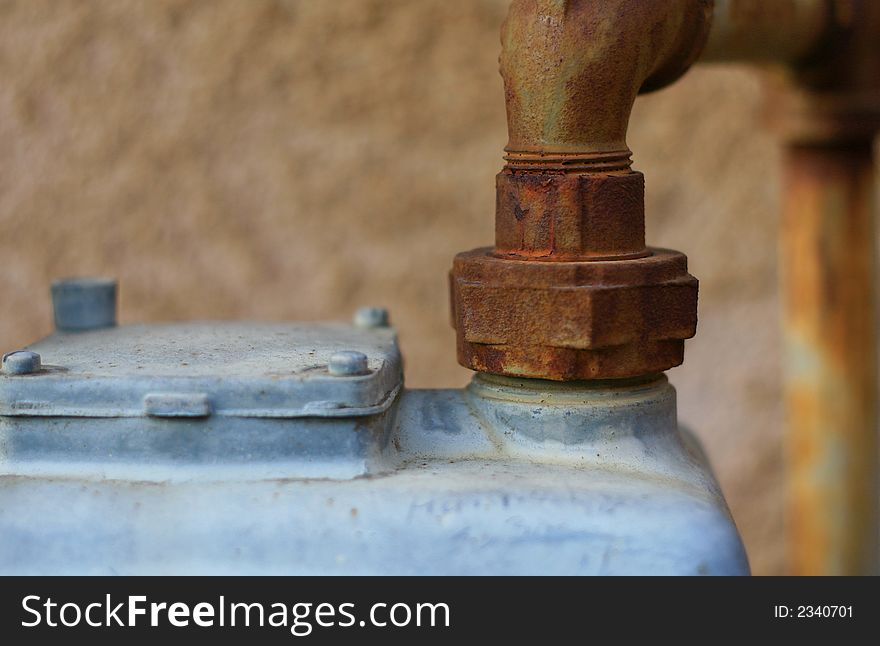 Close-up image of home gas meter. Close-up image of home gas meter