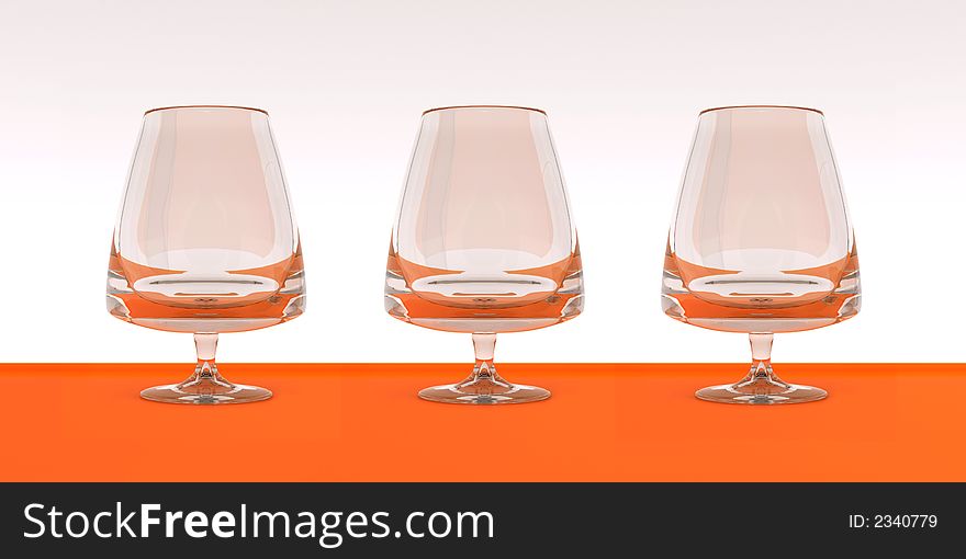 Three unique wine glasses