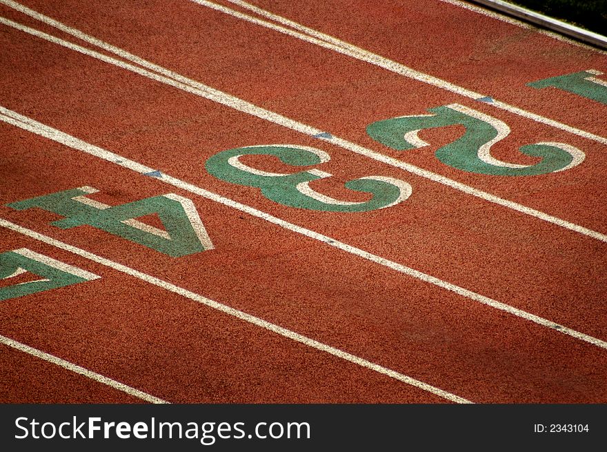 Track and field lanes and numbers. Track and field lanes and numbers