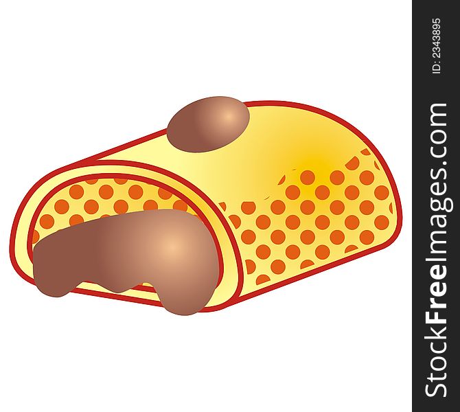 Art illustration or logo of a sweet bread. Art illustration or logo of a sweet bread