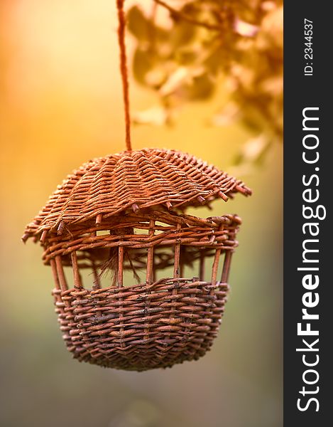 A photo of a hanging bird table (garden type)