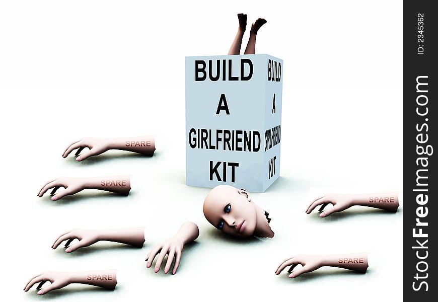 A abstract conceptual image of a kit to build a girlfriend. A abstract conceptual image of a kit to build a girlfriend.