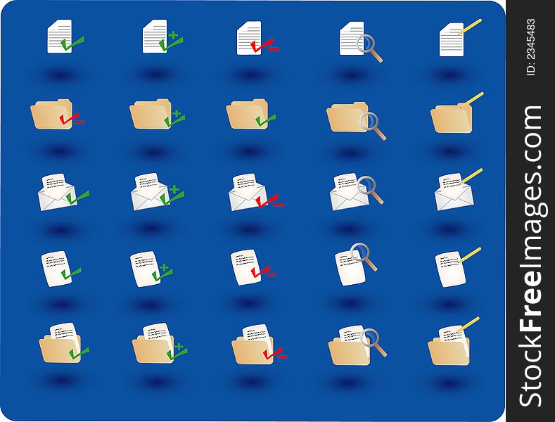 Collection of various office icons. Collection of various office icons