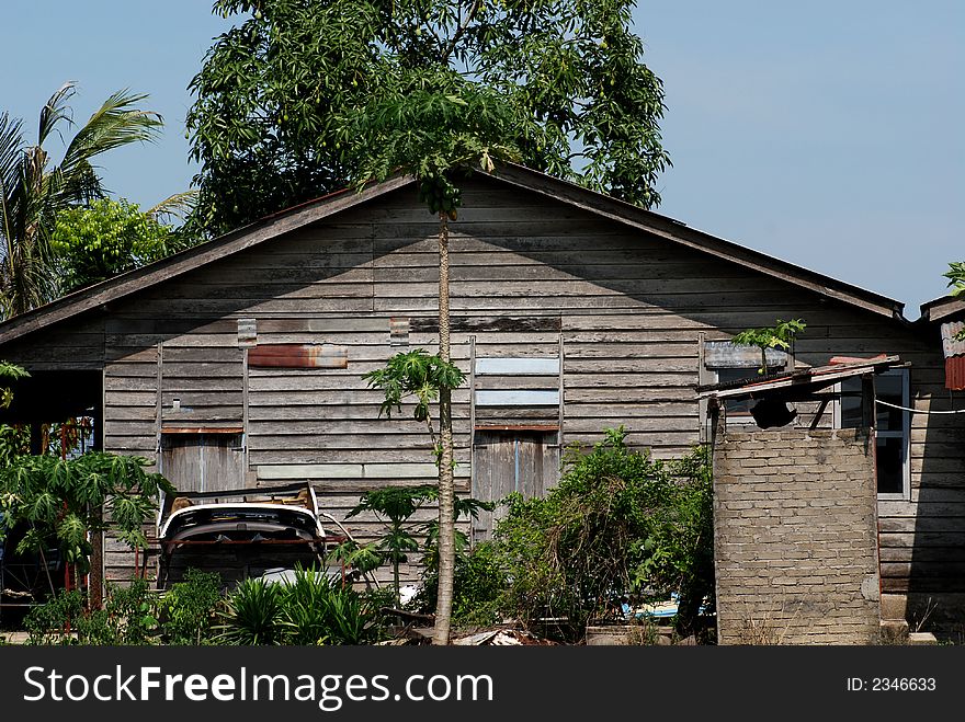 Wooden house in the countryside