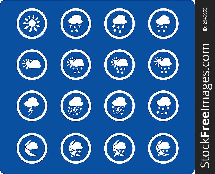 Weather raster iconset. Vector version is available in my portfolio