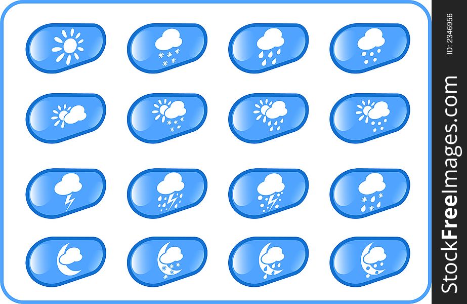 Weather raster iconset. Vector version is available in my portfolio