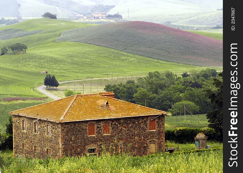 Ancient home and italian landscape