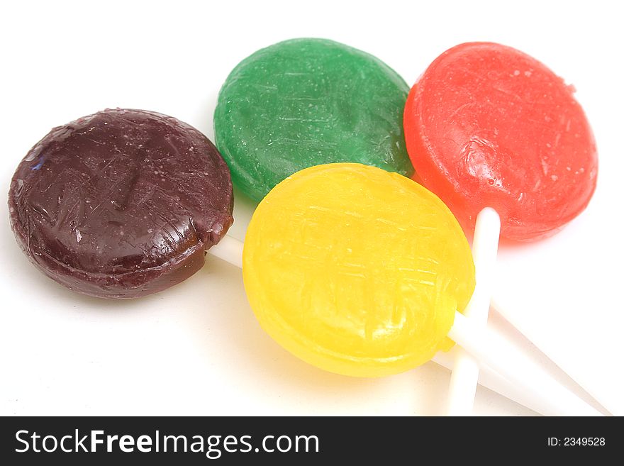 Picture of a group of lollipops on white