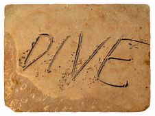 The Inscription Dive Of The Sand. Old Postcard. Royalty Free Stock Photos