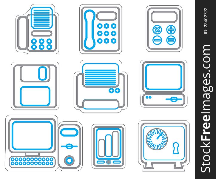 Office & Business icons duoton. Vector Illustration eps 8. Office & Business icons duoton. Vector Illustration eps 8.