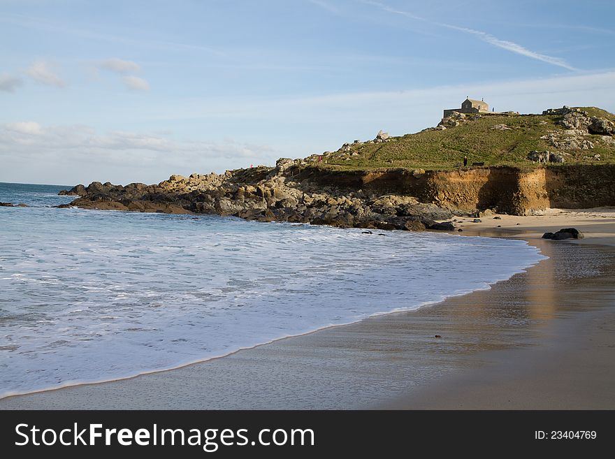 About 5 minutes walk from St Ives, Cornwall, you find Porthmeor beach. About 5 minutes walk from St Ives, Cornwall, you find Porthmeor beach