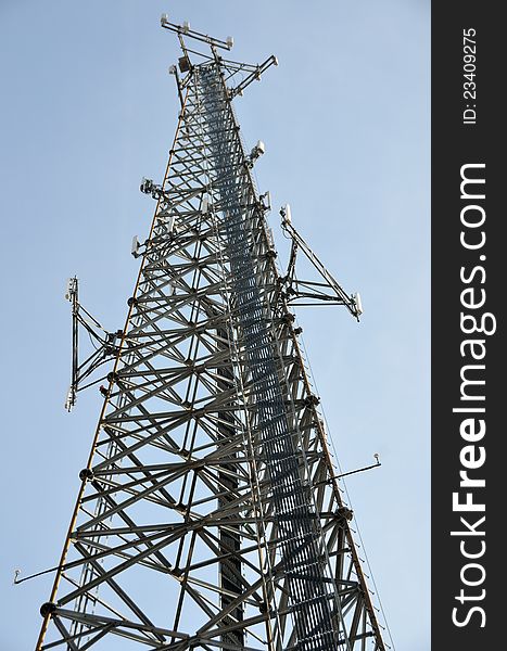 Microwave tower for wireless communications in Athens, Georgia, USA. Microwave tower for wireless communications in Athens, Georgia, USA.